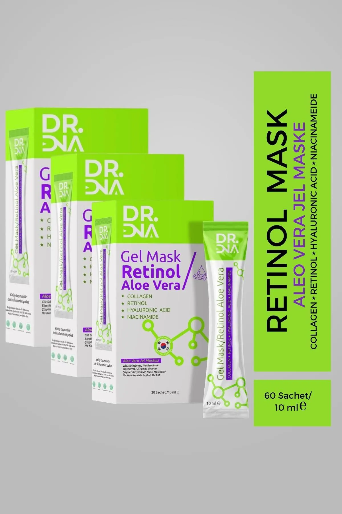 Dr Dna Aloe Vera Retinol Jel Maskesi - 3'lü Ekonomik Paket